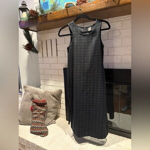 Copper Key Black and Gray Plaid Midi Dress